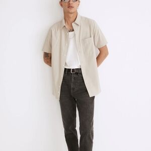 Madewell Men's Crinkle Cotton Perfect Fit Short-Sleeve Shirt